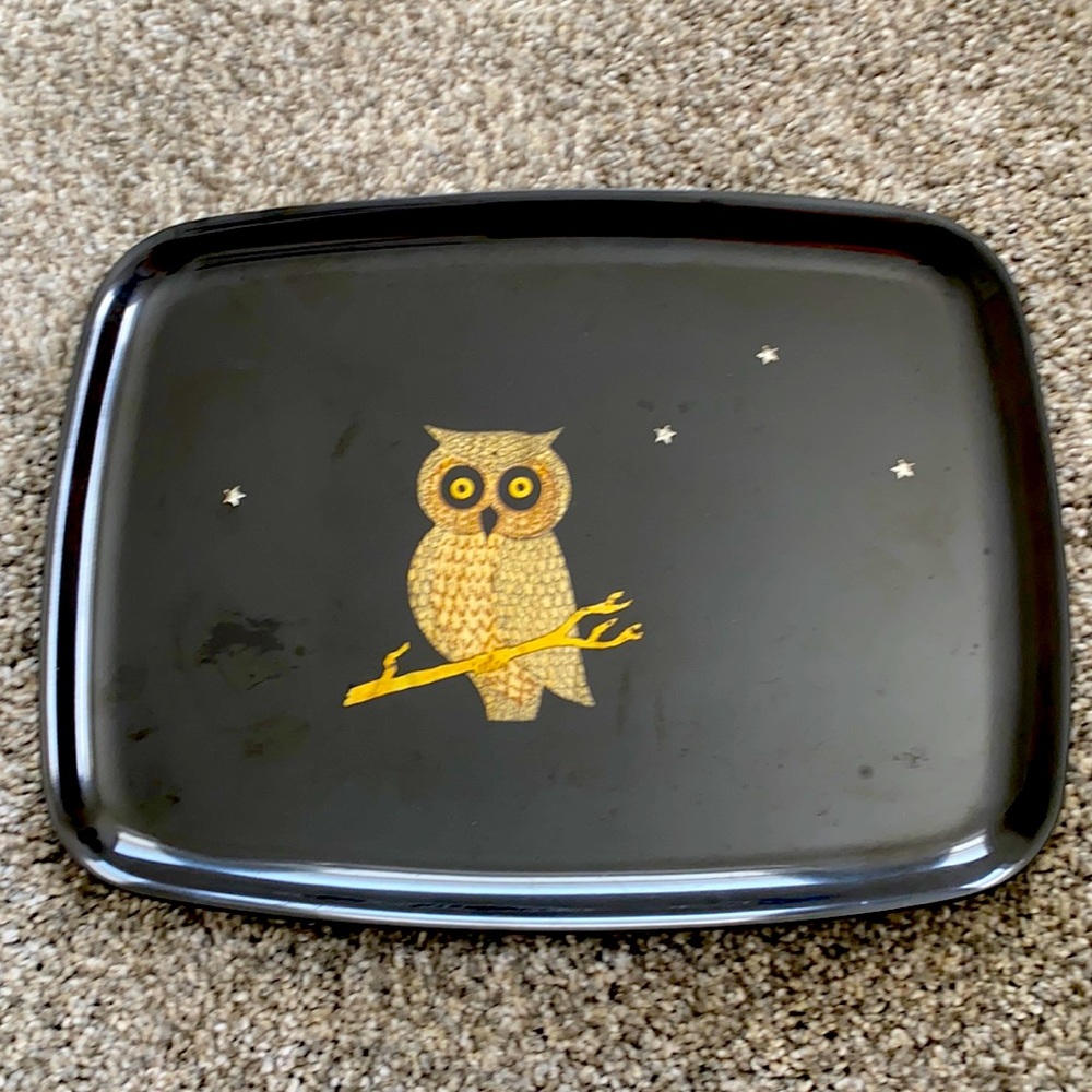 Couroc Owl Serving Tray - vintage